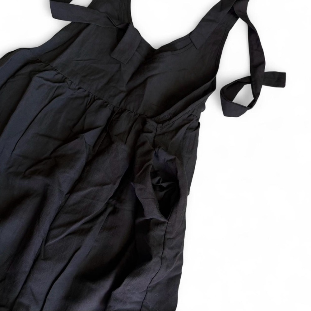 SHEIN EZwear Black Tie Shoulder Babydoll Romper with Pockets Size S - Picture 2 of 7
